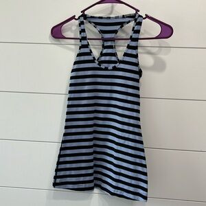 Lululemon Cool Racerback Blue Black Stripe 4 Tank